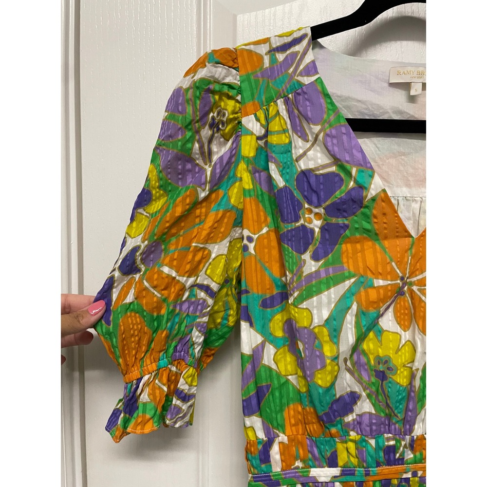 $395 Ramy Brook Retro Floral Garden Susan Mini Dress‎ - Size Small - Picture 3 of 11